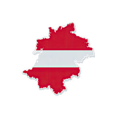 Obraz premium 3D map of a territory with a flag design