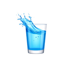 Refreshing and clean water splashes into a transparent glass, creating a cool and crisp beverage with clear ice