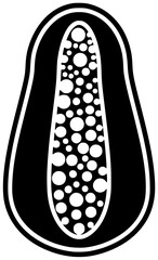 fruit illustration papaya silhouette healthy logo food icon tropical outline orange fresh juicy summer nature vitamin natural ripe exotic shape for vector graphic background