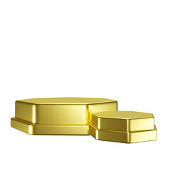 Green hexagonal podium for product display - 3d render
