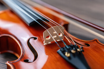 Fototapeta premium Closeup photo of beautiful violin