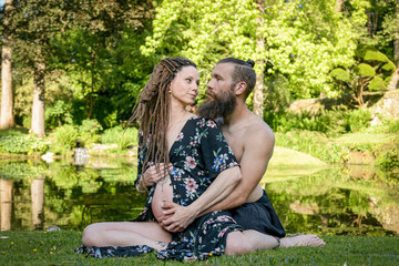 Photography of a lovely young couple expected a baby