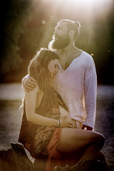Photography of a lovely young couple expected a baby