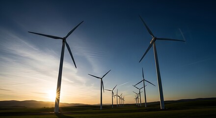 Wind turbines farm renewable energy sustainable energy power generation