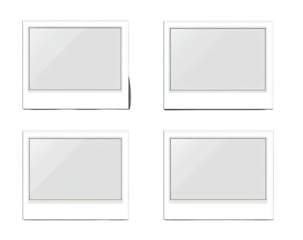Four blank photo frames