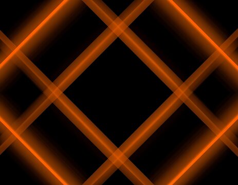 Abstract, orange diagonal lines on black background - Powered by Adobe