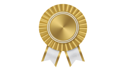 Golden award ribbon, a symbol of achievement, perfect for celebrations and recognition