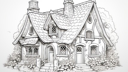 Obraz premium Elegant cottage drawing