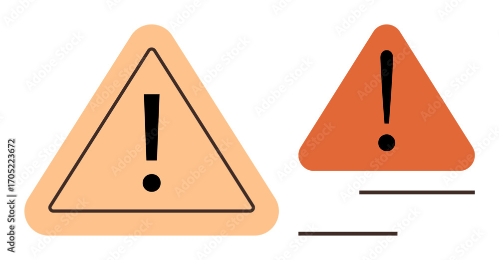 Aufkleber static and moving triangular signs with exclamation marks symbolizing caution and urgency. ideal for