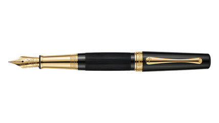 Elegant black and gold fountain pen, a symbol of luxury, style, and timeless sophistication