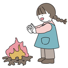 子供と秋の生活_焚き火