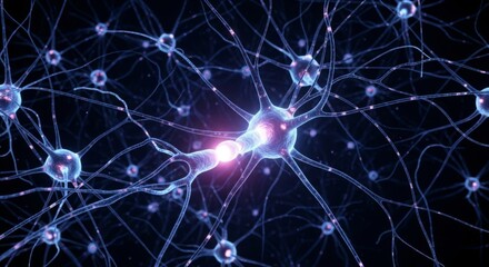 Intricate neural network connections highlighting synaptic activity and information flow in the brain