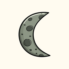 simple half moon galaxy space vector illustration clip art