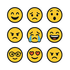 Fototapeta premium set of smiley faces