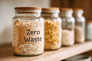 Zero waste jar with mixed nuts and dried fruits