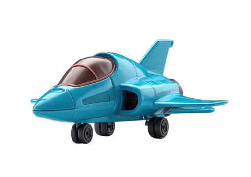 Stylized blue spaceship toy