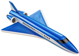 Blue futuristic jet plane