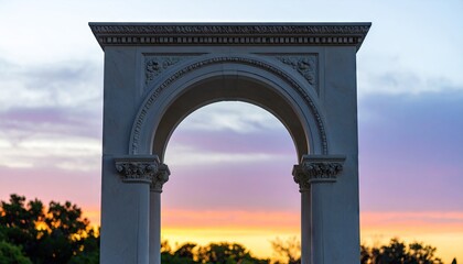 Stone Archway Silhouette at Sunset