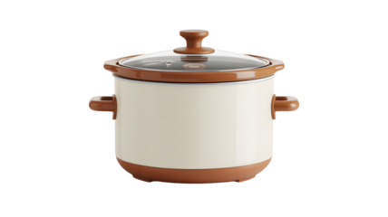 Stylish cream and brown slow cooker ready to prepare delicious homemade meals with ease