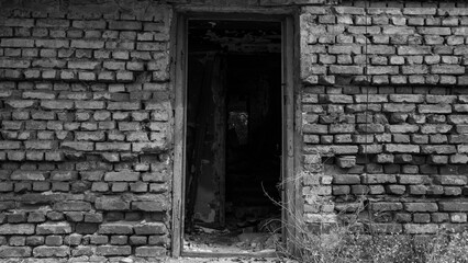ruined street and destroyed houses the city Kiev war in Ukraine