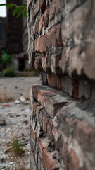pattern old brick wall close up