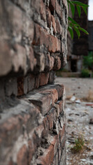 pattern old brick wall close up