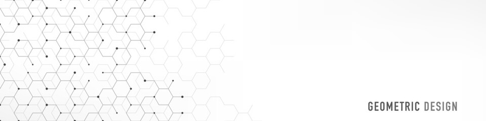 Abstract geometric background with hexagons shape pattern for banner or website header template
