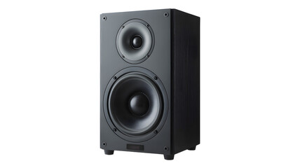Fototapeta premium High-fidelity black bookshelf speaker delivering rich, immersive audio for modern home entertainment