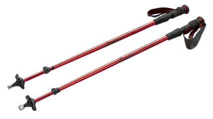 Two red hiking poles