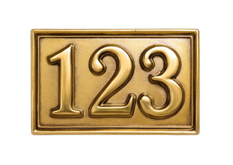 Gold house number plate