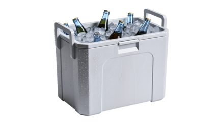 Chilled beverages in ice chest, perfect for summer picnics and outdoor celebrations