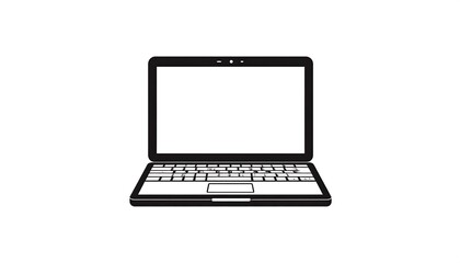 Simple black laptop silhouette
