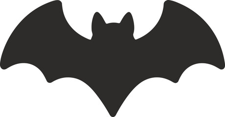 Flat Simple Silhouette Flying Bat Creature Graphic Element Illustration