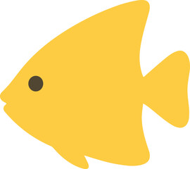 Simple Flat Style Yellow Tropical Fish Illustration Sea Animal