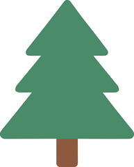 Simple Geometric Shape Evergreen Pine Tree Design Illustration