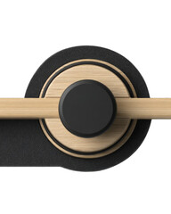 Close-up of a modern door knob design.  Rounded, simple