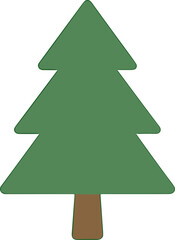 Simple Flat Style Evergreen Pine Tree Minimalist Icon Graphic Element