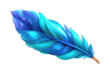 Vibrant blue feather graphic