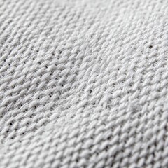 Extreme Close-up Macro Shot of White Knitted Fabric Texture