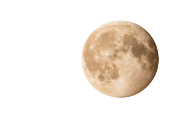 Full moon against a dark sky, showcasing its cratered surface and lunar features.