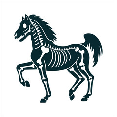 Skeletal Horse Silhouette: Death Omen Illustration The Wild Hunt A skeletal horse in mid gallop for death omens