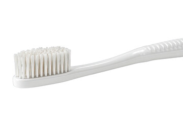 Close-up of a white toothbrush