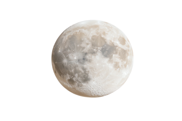 Detailed full moon against a black background, showcasing its craters and textures, perfect for night sky and celestial themes.