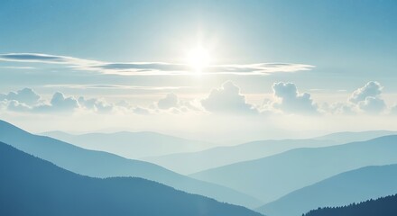 Obraz premium Sunrise Over Mountain Peaks.