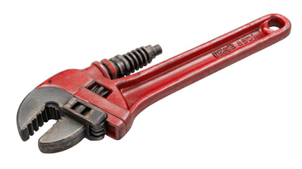 Close-up of a red adjustable wrench (1)