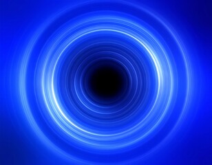 Abstract concentric circles in vibrant blue and white