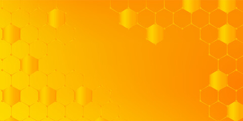 Hexagon geometric yellow white gradient color pattern background. Abstract graphic design technology and energy concept.