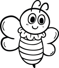 Obraz premium Hand drawn bee character illustration, vector