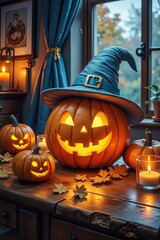 Ai illustrazione zucche di Halloween 04