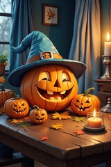 Ai illustrazione zucche di Halloween 03